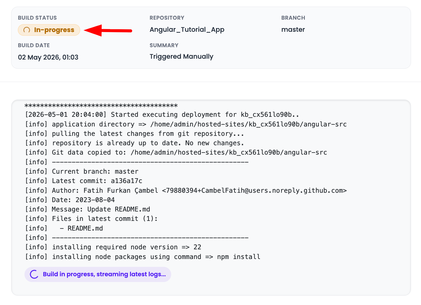 Angular Logs Step 2