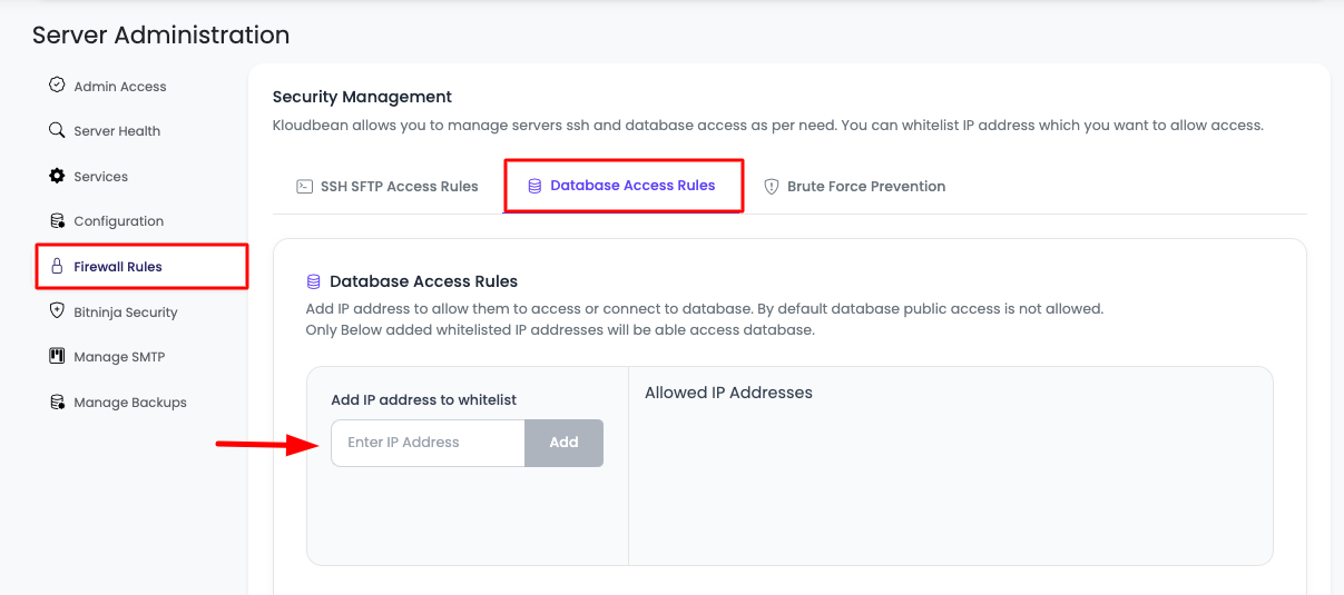 App Database Whitelist Step 1
