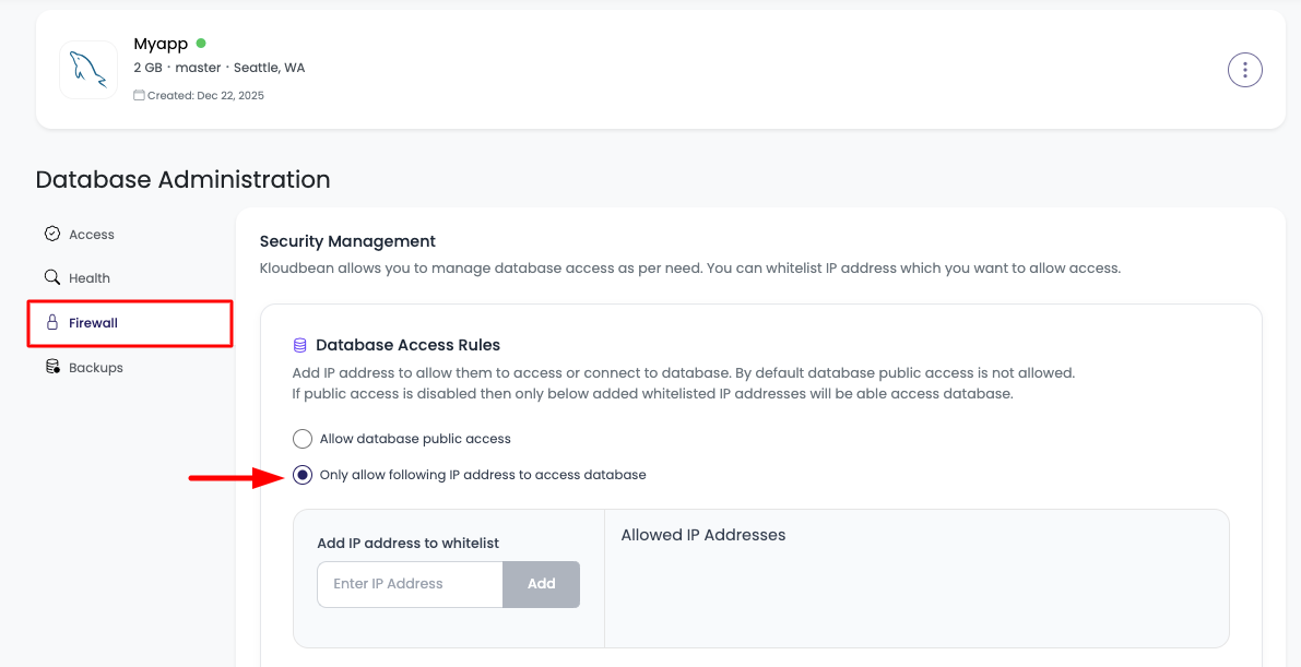 Database Access Step 1