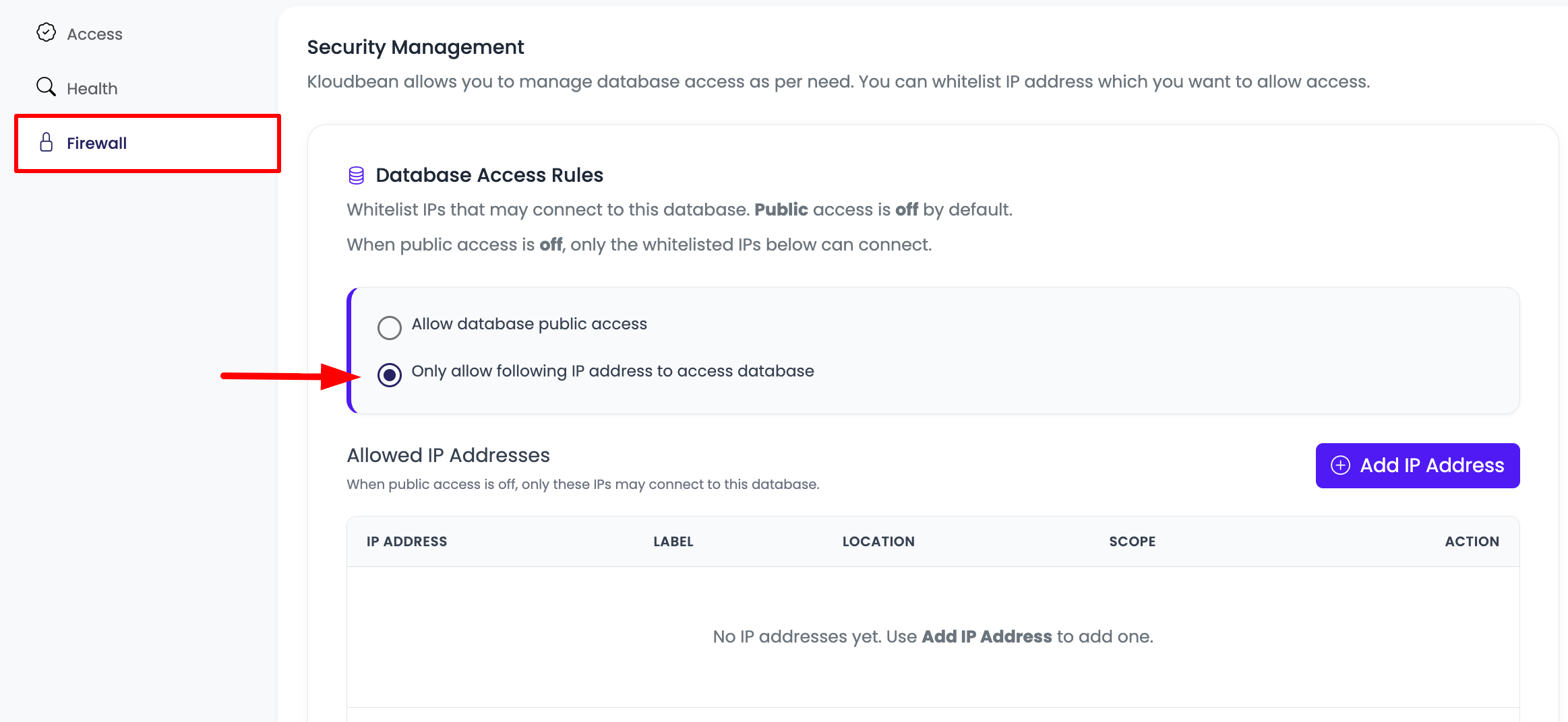 Database Access Step 1