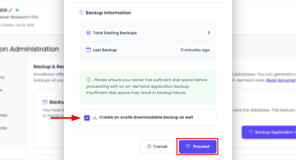 Download Backup Step 2