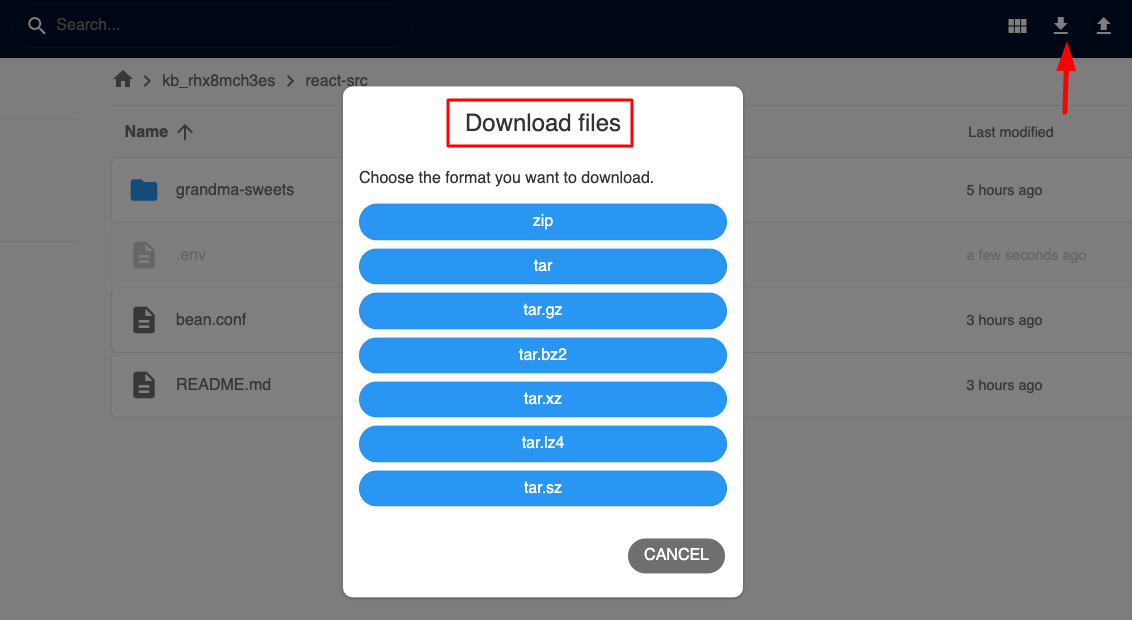 FileManager Download Files