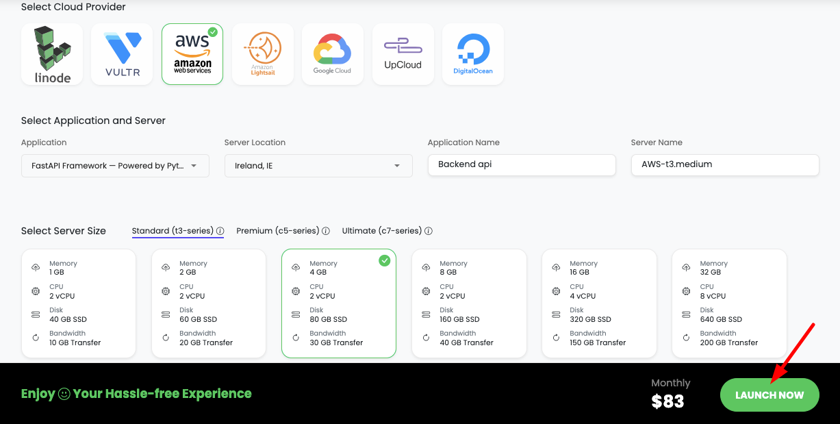 Launch Server Step 2