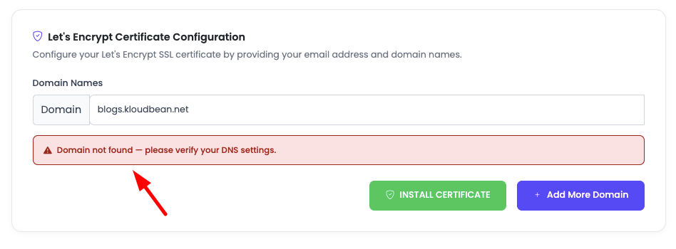 Let's Encrypt SSL Install Failure