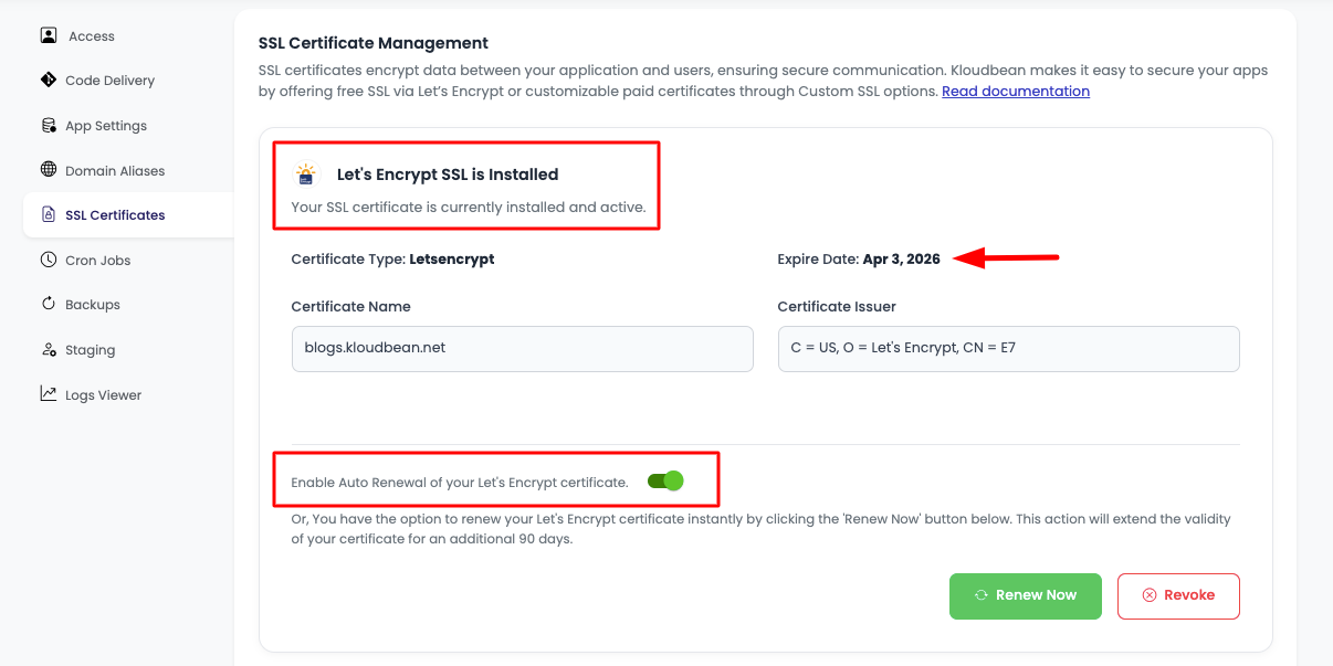 Let's Encrypt SSL Install Success