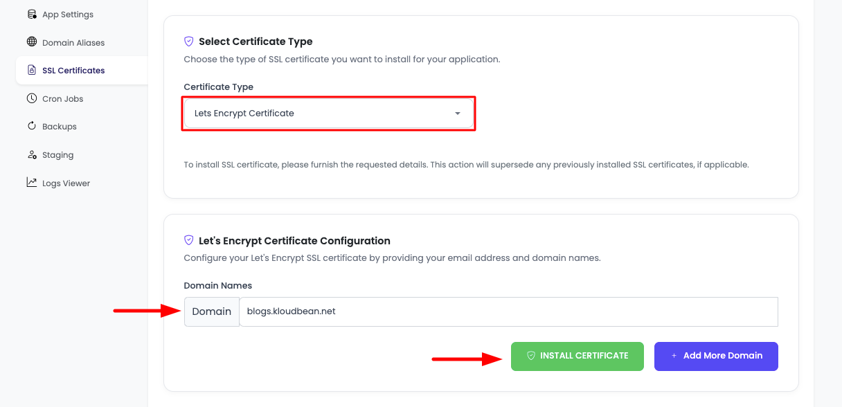 Let's Encrypt SSL Step 1