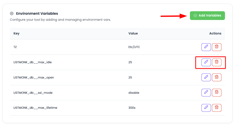 Listmonk Add Env Vars