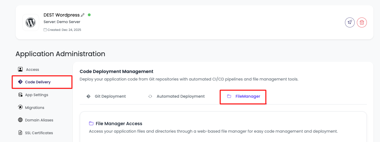 Application Administration