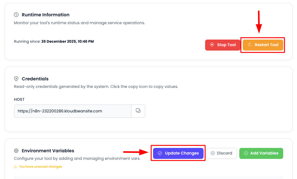 n8n Config Update Vars Step 3