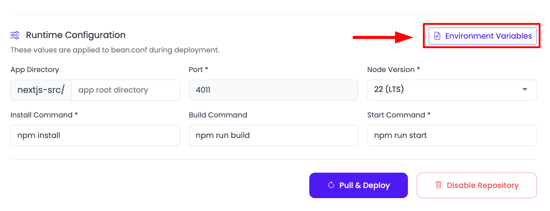 Node.js Single-Process Env Step 1