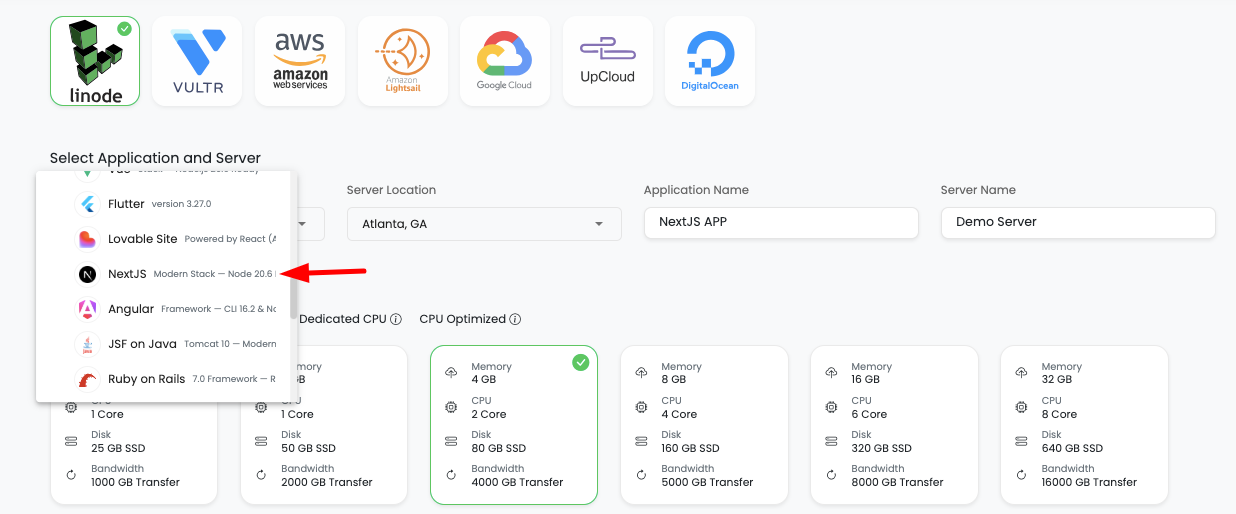 Launch Next.js Application