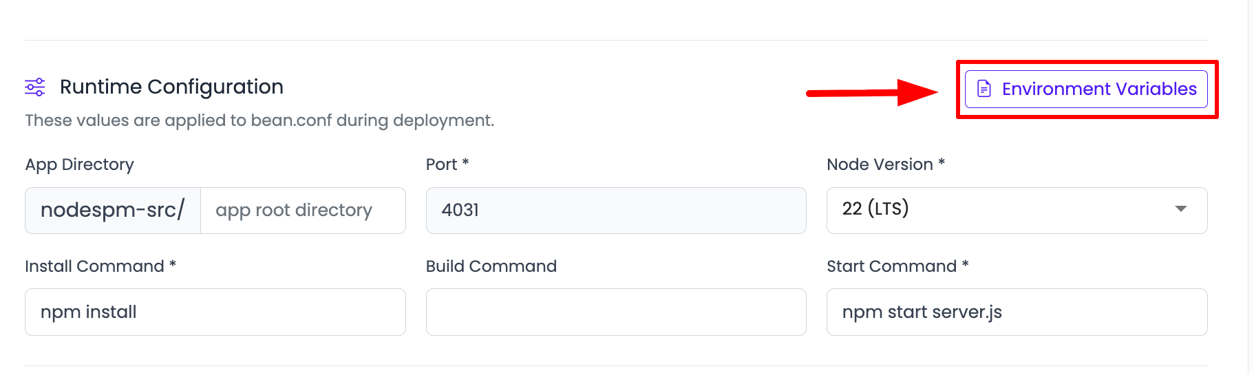Node.js Single-Process Env Step 1