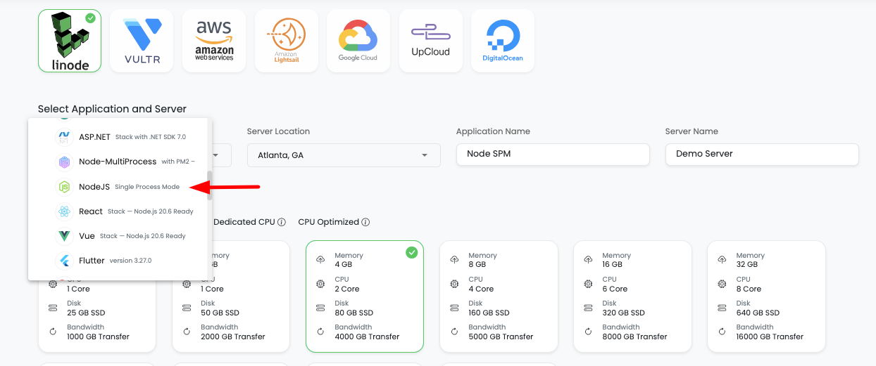 Node.js Single-Process Launch Step 1