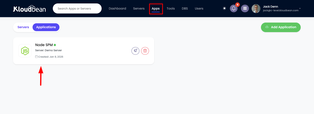 Node.js Single-Process Launch Step 2