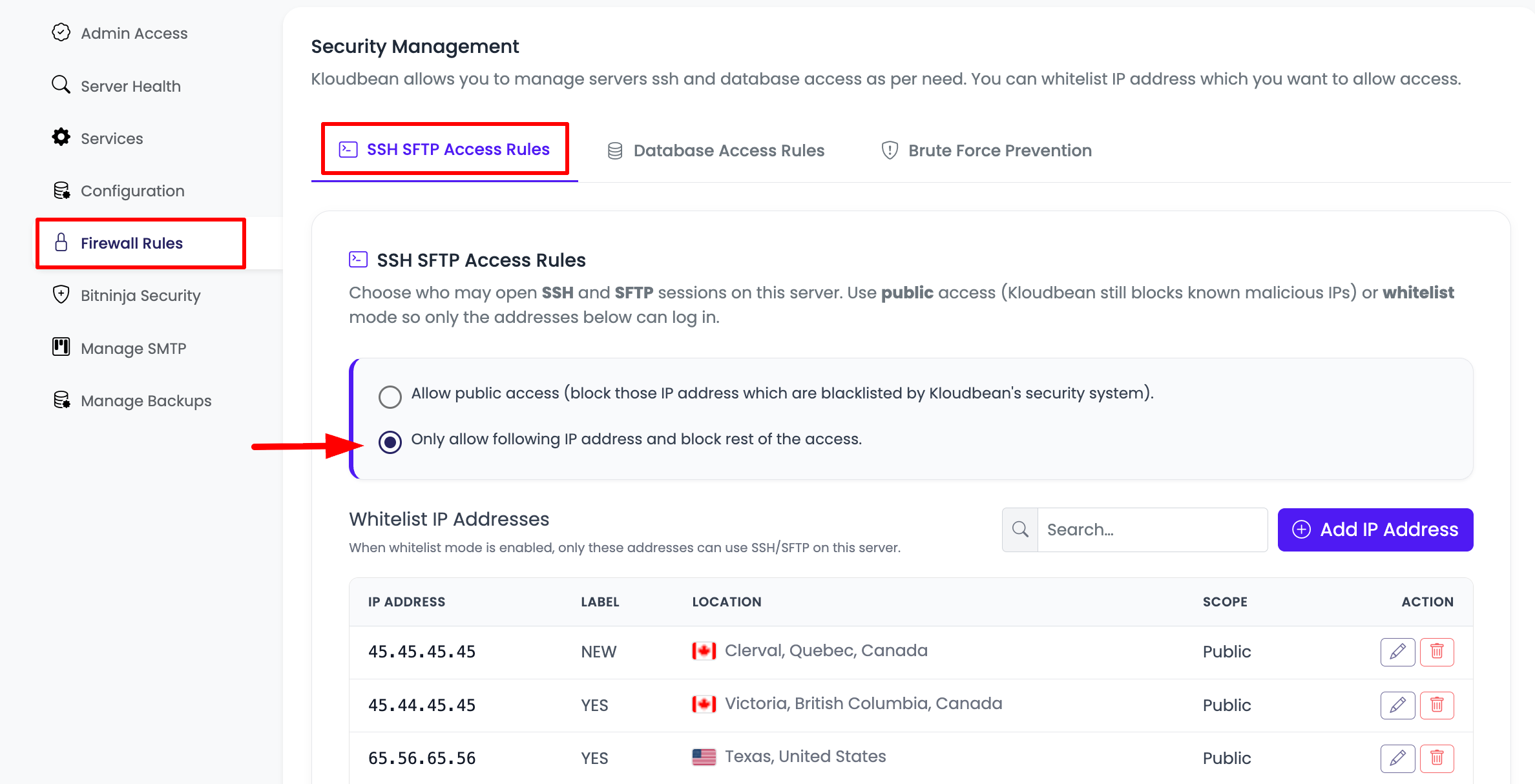 Server Access Control Step 1