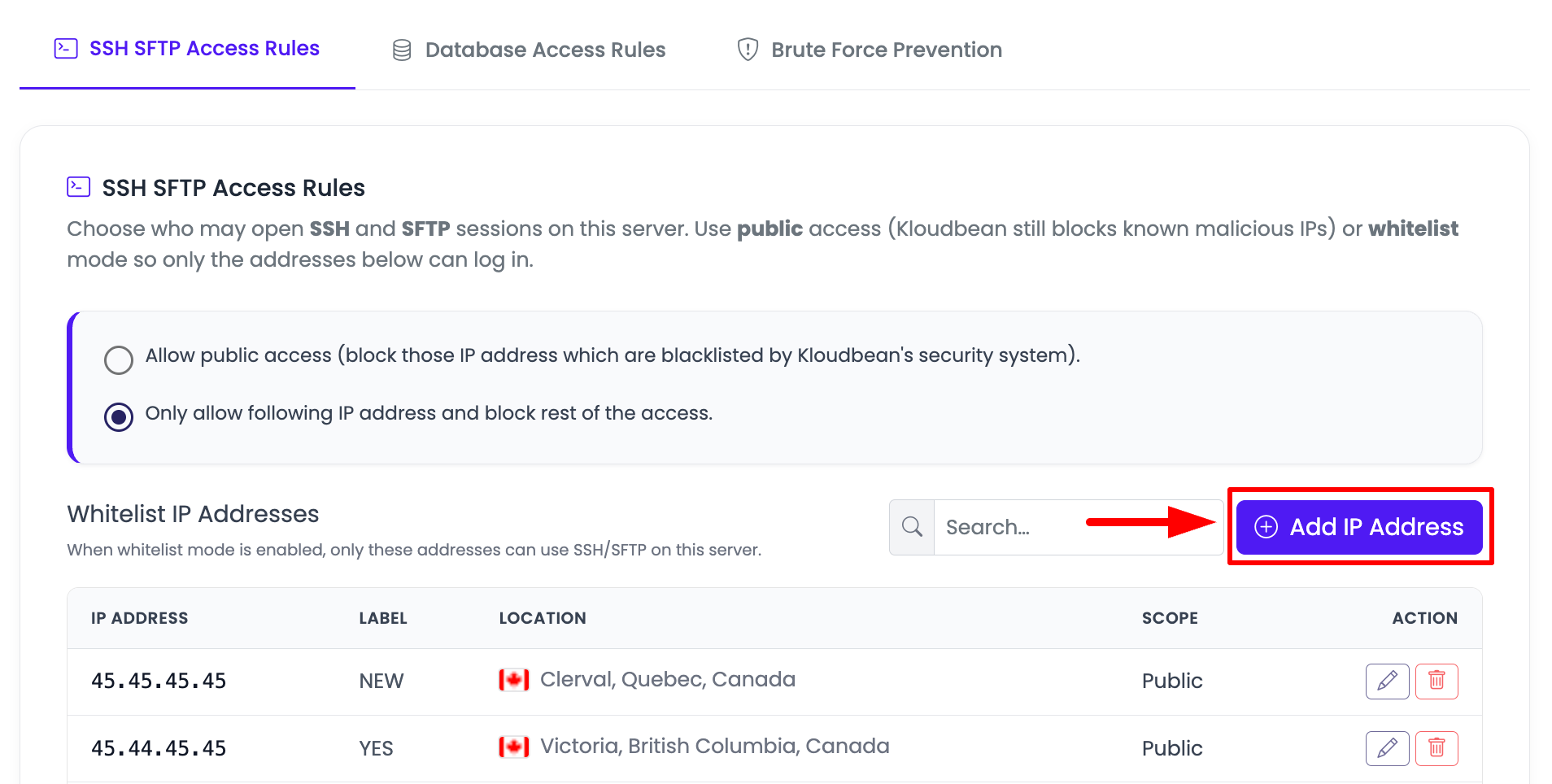 Server Access Control Step 2