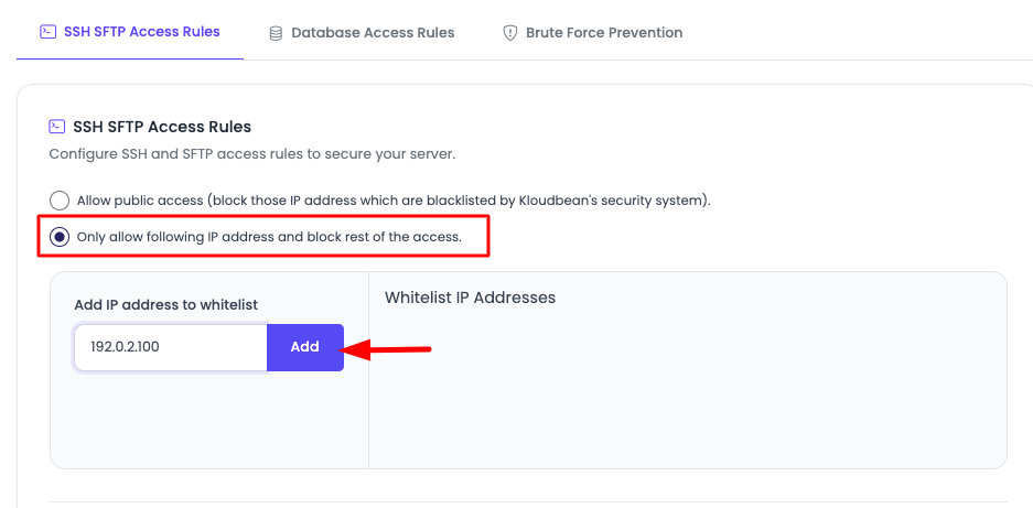 Server Access Control Step 2