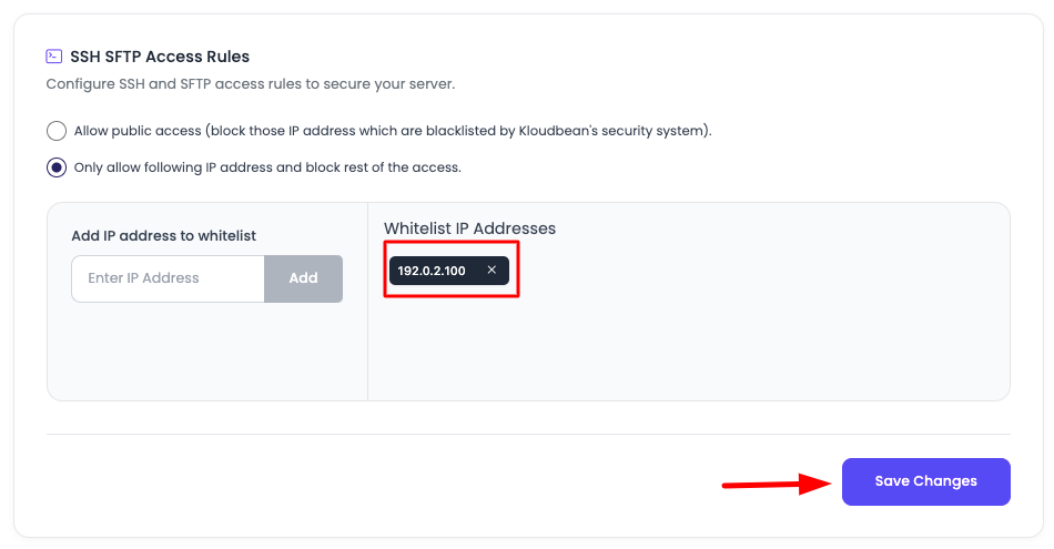 Server Access Control Step 3