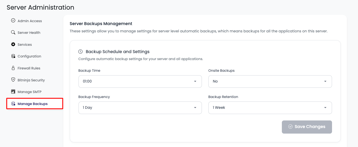 Server Backup Step 1
