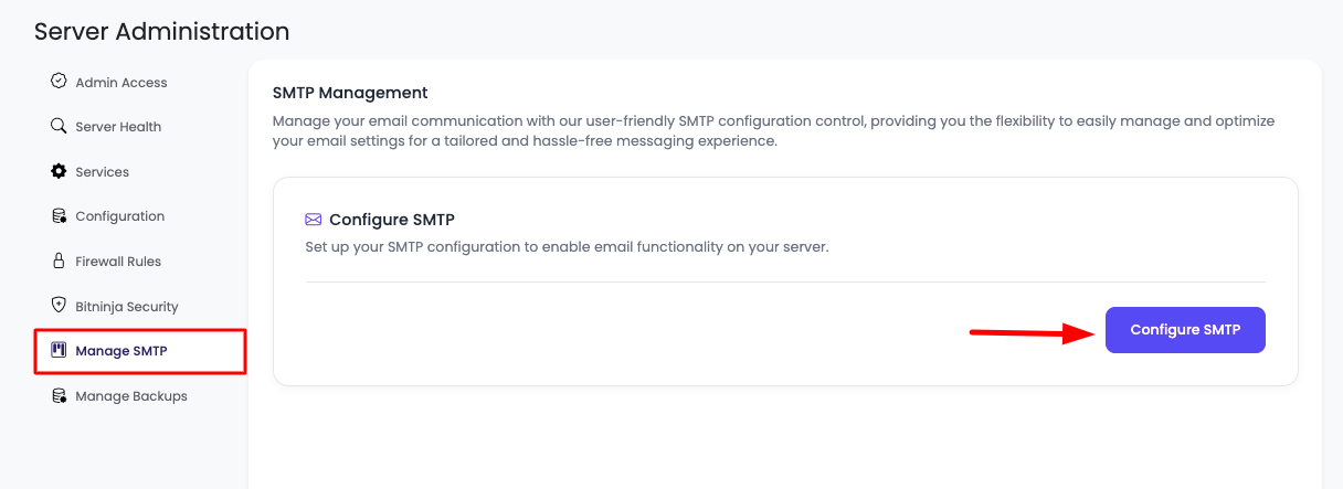 Server SMTP Step 1