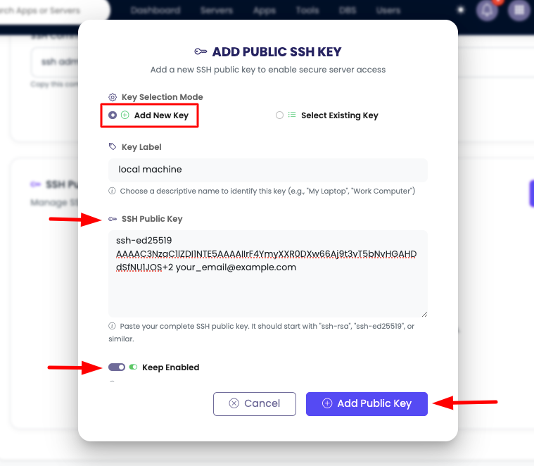 Server SSH Key Step 2