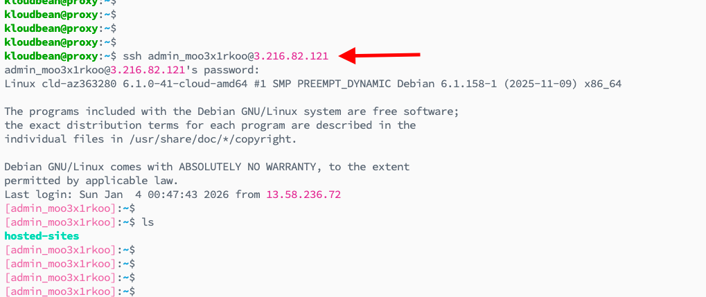 SSH Server Using SSH Command