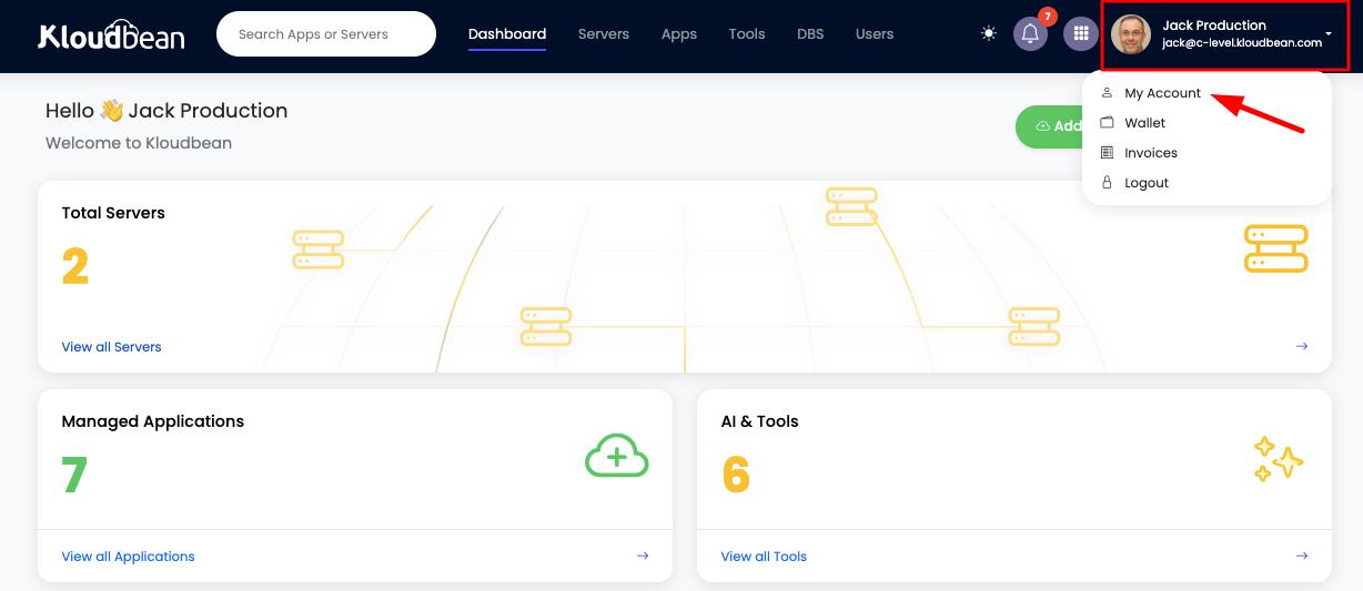 Updating Account Step 1