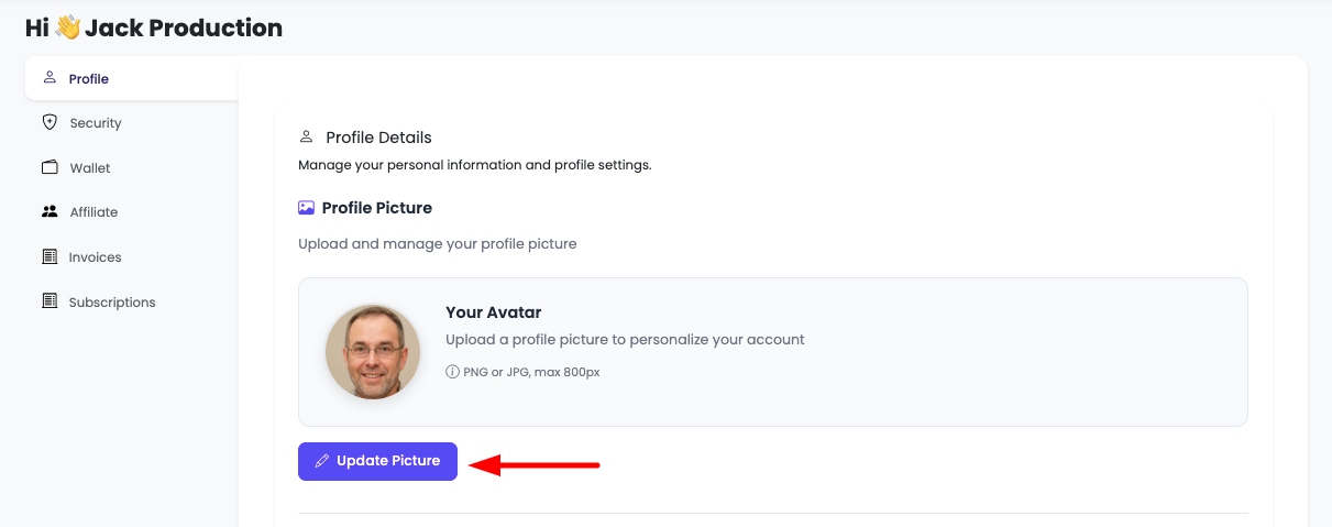 Updating Profile Picture