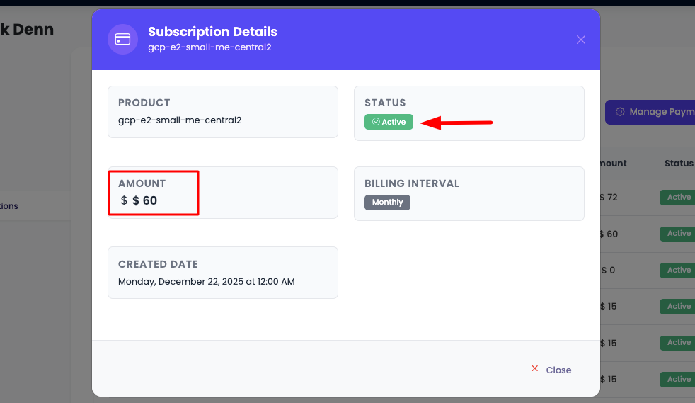 View Subscriptions Detail