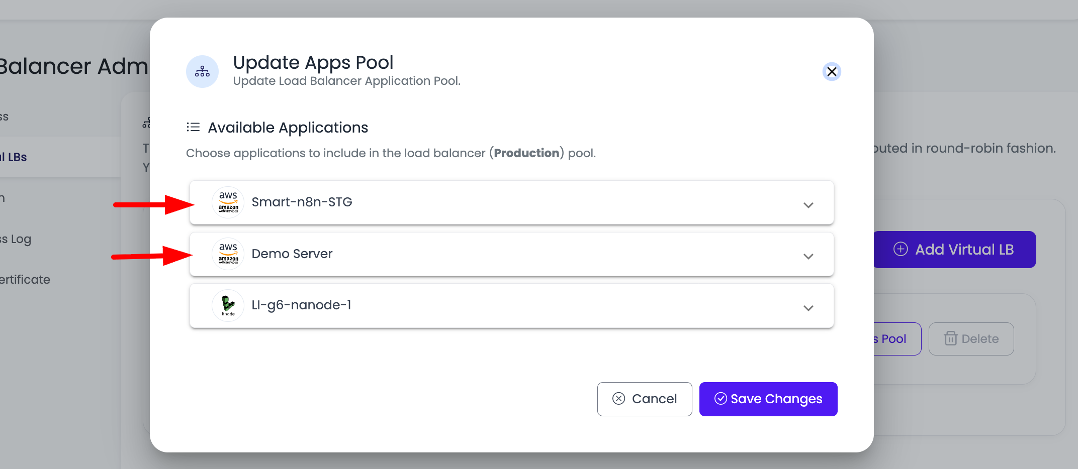 VLB Manage Pool Step 2