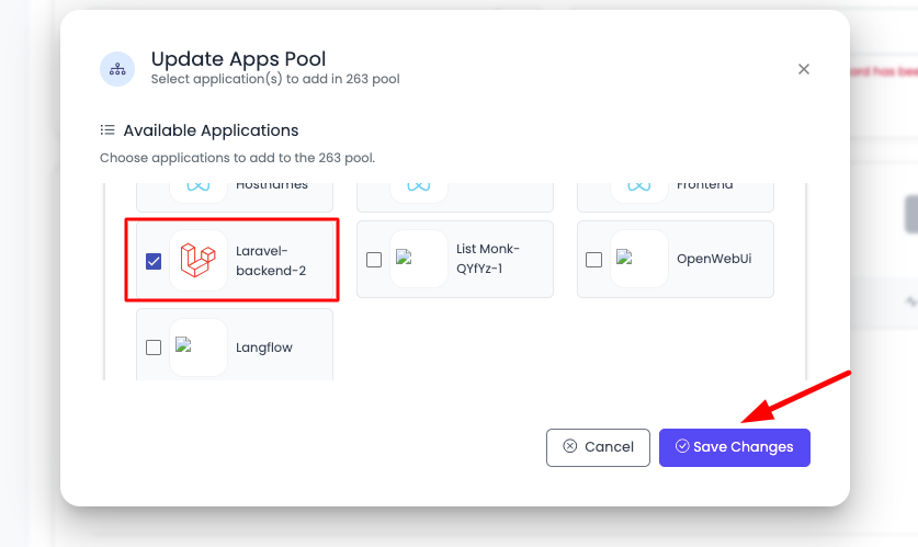 VLB Manage Pool Step 4