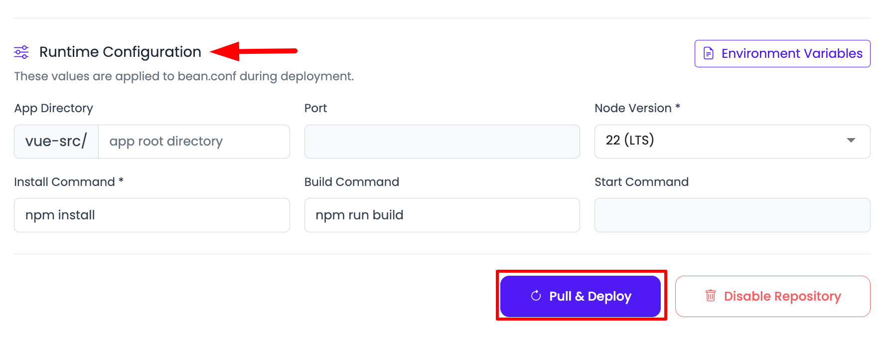 Vue Deploy Step 3