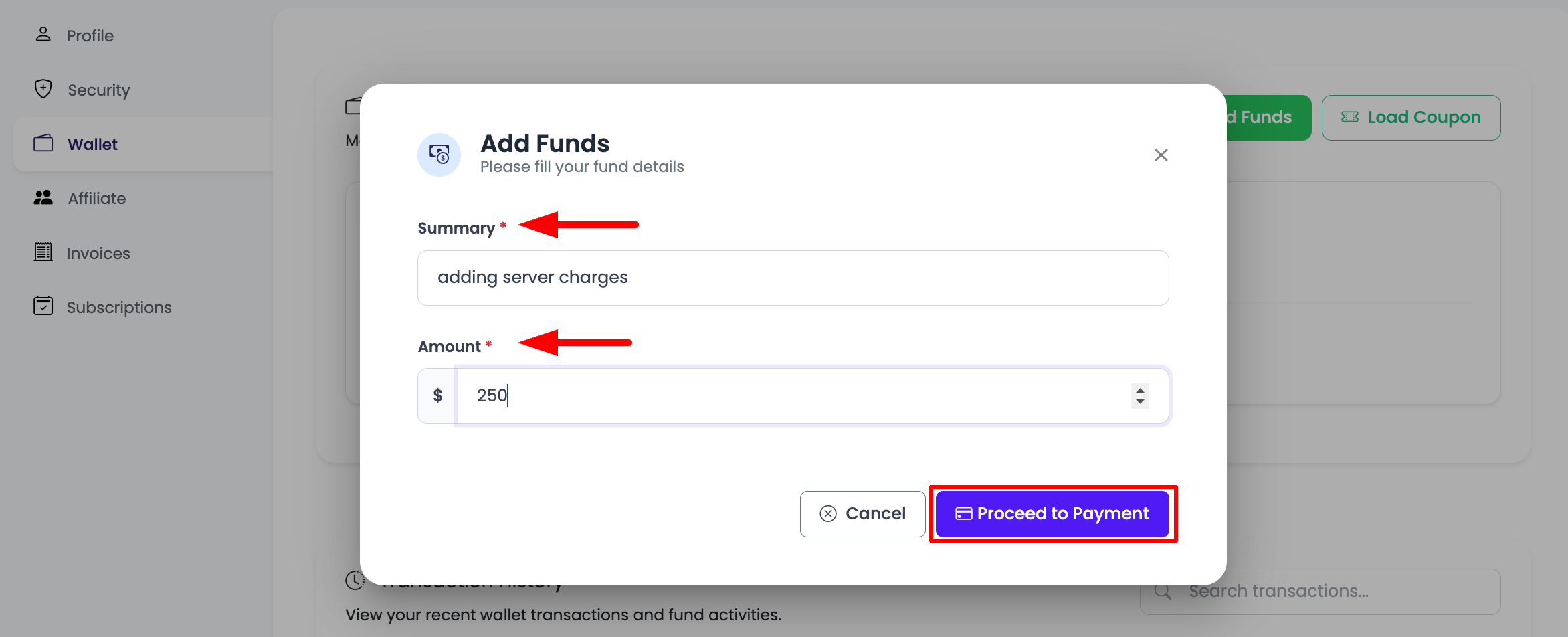 Wallet Load Funds