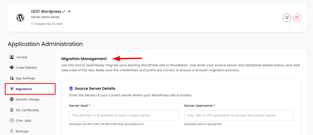 Migration Management